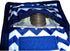 6 Piece Pocket Organizer Kit with Fashionable Blue Chevron Pattern, 6 Pockets and Needed Accessories