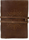 Sun & Moon Leather Journal, 7 x 5 Inch Handmade Paper Journal, Vintage Sketchbook for Women