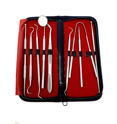 Cynamed Dental Tools Dental Pick Oral Care Kit, Stainless Steel Dental Hygiene Set, Tooth Scraper, Tartar Scaler, Mouth