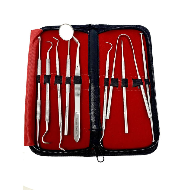 Cynamed Dental Tools Dental Pick Oral Care Kit, Stainless Steel Dental Hygiene Set, Tooth Scraper, Tartar Scaler, Mouth
