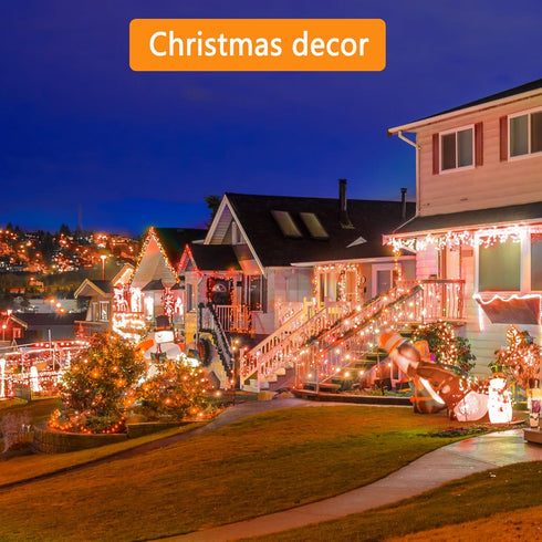100FT 300LED 8 Kwaiffeo Halloween Lights, Orange String Light Outdoor Indoor, Modes Connectable Orange Lights