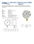 PIC Gauges PRO-201L-254S 0-6000 PSI Pressure Gauge, 2.5" Dial, Bottom Mount, Dual Scale, Glycerin Filled