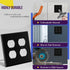 ENERLITES 8822-BK Double Duplex Wall Plate, 2-Gang Electrical Outlet Cover, Black, Unbreakable Polycarbonate