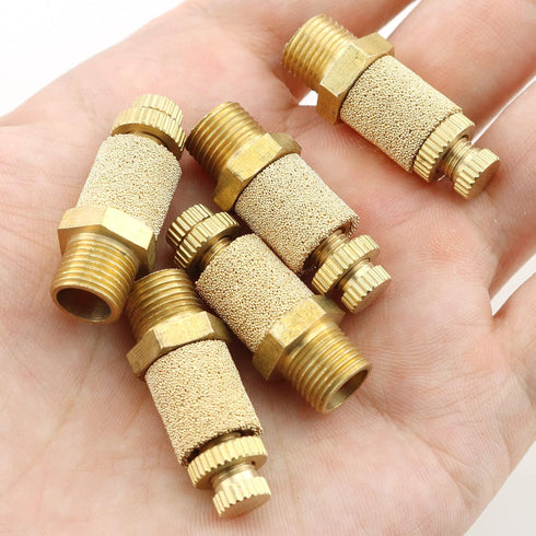 E-outstanding 5Pcs Pneumatic Muffler Silencer, Adjustable 1/4 Inch Threaded Air Filter Flow Speed Controller