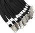 Black Lanyards 25 Pack - Comfortable Breakaway Neck Straps with Premium Bulldog Clip for Badges