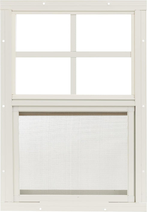 12x18 (1-Pack) Shed Windows | Sliding Windows with Tempered Glass & Screens | Flush Mount, White Aluminum Frames