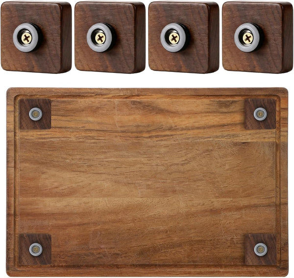 Sliner 4 Packs Walnut Wood Cutting Board Feet Non Slip Cutting Board