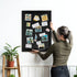 Board2by Black Cork Board Bulletin Board with Linen, Wood Framed 24" x 18" Corkboard, Wall Mounted Pin Board