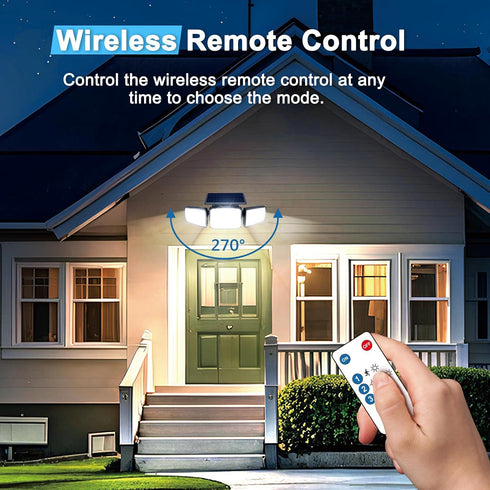 Sensor,3 270 Control,IP65 3 (2 Packs) Solar Security Light Outdoor,Solar Flood Light with Active Motion Heads Wide