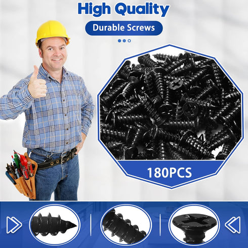 30PCS 180PCS Black L Brackets for Shelves with Screws, Goihgioh Stainless Steel Corner Braces for Wood Metal Small L