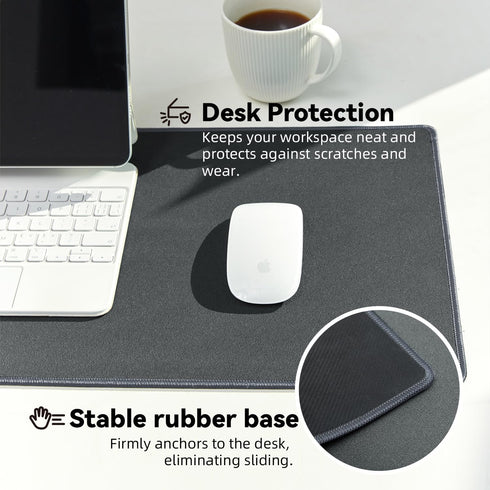Large Waterproof Gaming Mouse Pad, Non-Slip Rubber Base, Smooth Surface Desk Mat, 27.5"x11.8"x0.08", Dark Gray