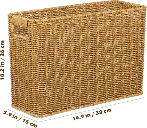 Decorative Magazine Storage Basket Bin, Plastic Holder for Bathroom, Office