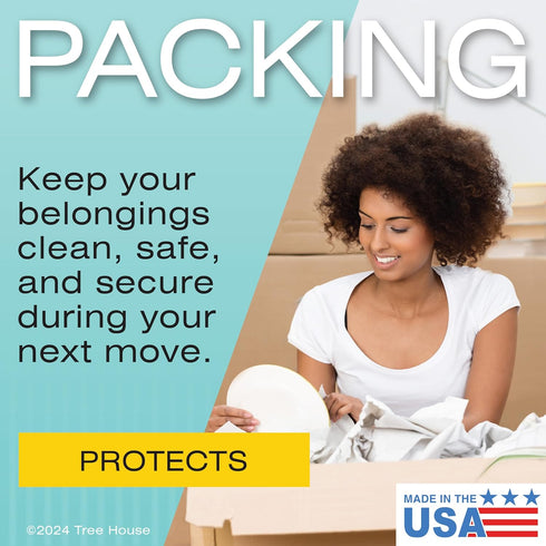Tree House Pad & Paper | 31” x 22” Packing Paper Sheets | 180 Sheets of Newsprint | Size LARGE | Made for Moving, Packing, & Shipping | Recyclable Material | Made in the USA