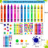Outus 192 Pieces Crayon Wall Decals Splatter and Multicolor Paint Wall Sticker Crayon Splotches Polka Dot Decors