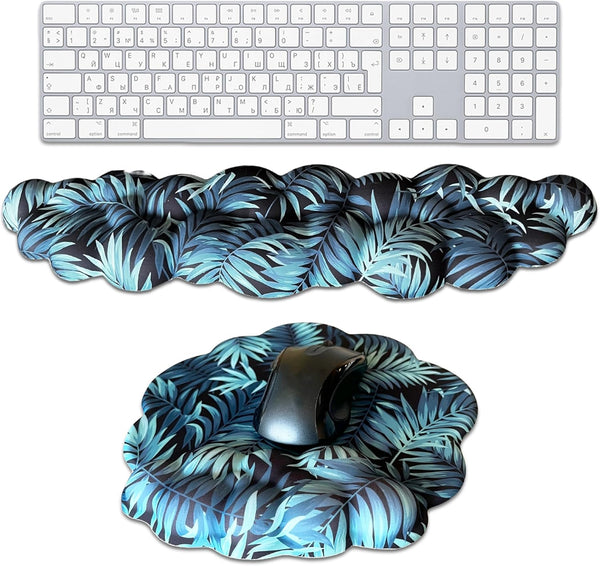 Cloud Wrist Rest Keyboard and Mouse Pad Set, Comfortable Wrist Rest for Gaming and Computer Use