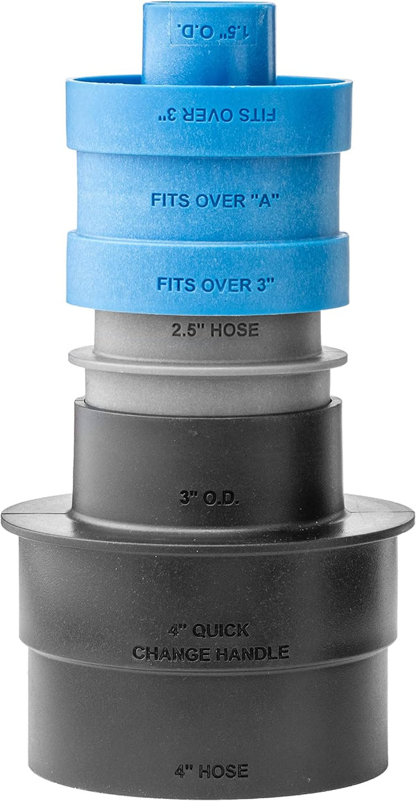 Dust Right 3-Piece Stacking Dust Port Adapter Set for Vacuum Hose & Tools, Glass Reinforced Polypropylene