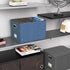 Portable File Storage Organizer Box - 2 Pack with Lid, Dark Blue, Fits Letter/Legal File Folder Storage