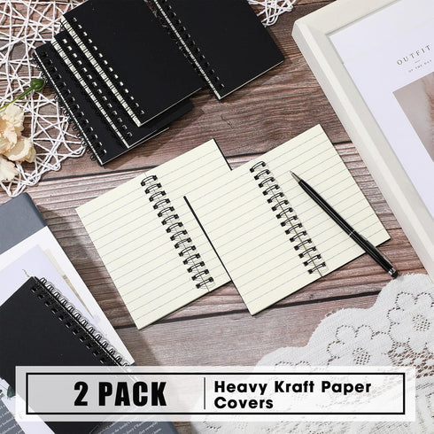 Jutom 2 Pcs Small Spiral Notebooks, Memo Pads 3 x 5 Inch, Pocket Notebooks Lined College Ruled Journal, 120 Pages