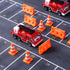 TOPPERFUN 48Pcs Set, Mini Plastic Traffic Cones, Miniature Fence Barricade Signs, Construction Road Small Orange Cone
