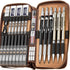 Nicpro 29PCS Art Mechanical Pencil Set in Leather Case, Metal Drafting Pencil with Lead Holders