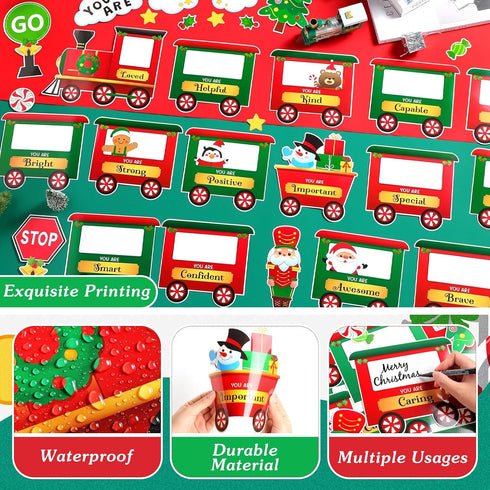 Weekgrat 42 Mindset Pcs Christmas Train Affirmation Station Bulletin Board Decoration Train Motivational Growth Cutouts