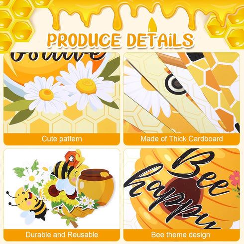 Harloon 54 Pcs Bee Classroom Decorations - Summer Motivational Posters and Inspirational Wall Arts for Teachers