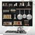 Peg Board, 6PCS Heavy Duty Metal Pegboard Wall Organizer with Frame, Black Pegboard for Garage, Craft Room Organization