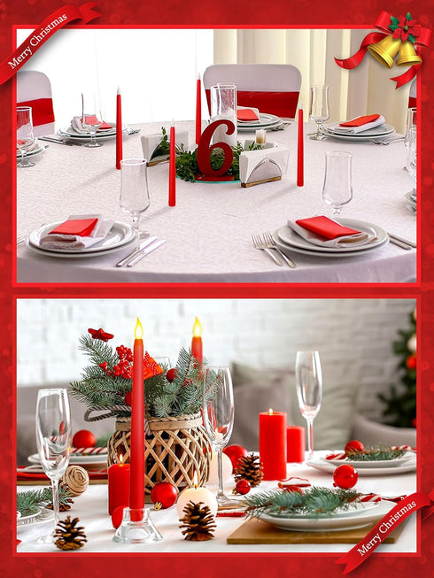 48 Funtery Pcs Flameless LED Taper Candles Battery Operated Candles Bulk Realistic LED Candlesticks Flickering