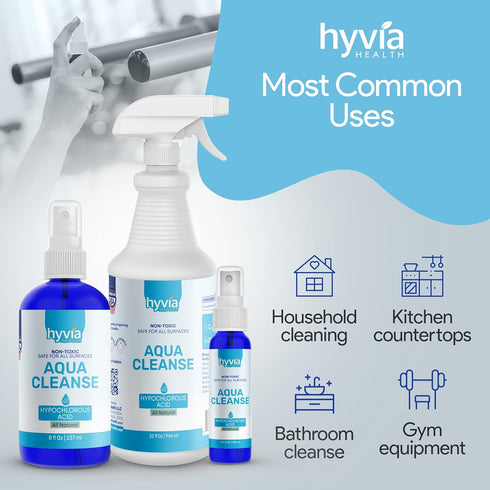 Hyvia Health 1 AquaCleanse Hypochlorous Acid Gallon - Bulk All-Purpose Cleaner with HOCL, All-Natural Surface Cleaning