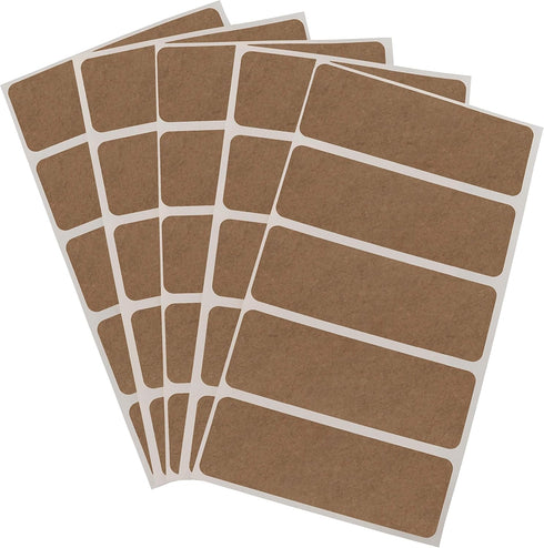 ChromaLabel Kraft Rectangle Labels on Sheets, 100 Stickers per Pack, 1 x 3 Inch