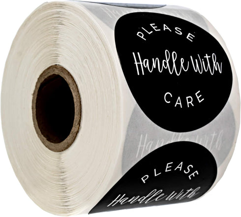 Please Handle with Care Label, 500 Small Business Shipping Stickers, 2" Order Package Envelope Seals, Made in The USA