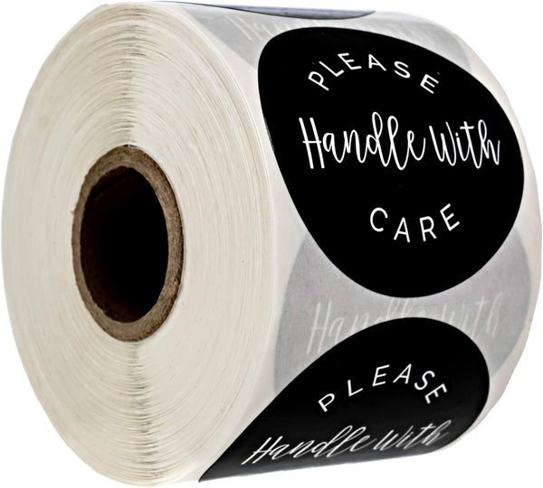 Please Handle with Care Label, 500 Small Business Shipping Stickers, 2" Order Package Envelope Seals, Made in The USA
