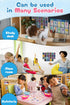 Bath Sensei 1-3 Set 4 Waterproof Learning Posters for Todders Made in Japan Montessori Educational Bath Poster of ABC