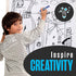 Houseables Dry Erase Whiteboard Sticker, 6x4 ft Adhesive Contact Paper, Peel and Stick Vinyl Wall Decal with 2 Markers