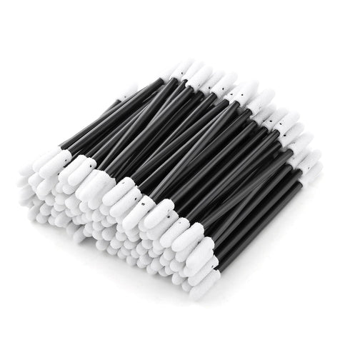 3" Foam Cleaning Swabs, Dual Round Heads (200pcs, Black, 3.2 mm Double Heads, 76 mm Length)