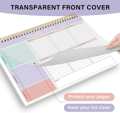 Weekly To Do List Notepad with 52 Undated Sheets, 8.5"×11" Desk Planner Pad for Office and Home