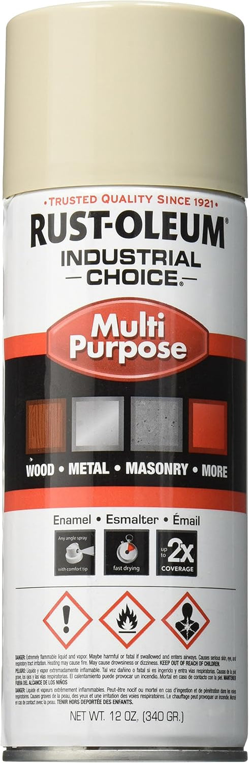 Rust-Oleum 1672830 1600 System Multi-Purpose Enamel Spray Paint, 12-Ounce, Almond