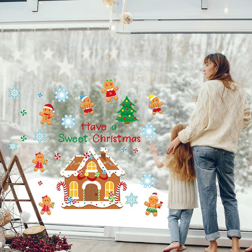 ZOIIWA Winter Christmas Gingerbread House Bulletin Board Set, Gingerbread Man Cutouts for Classroom Home Wall Decor