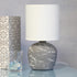 LT1170-GRY 12.4" Simple Designs Chic Glow Rounded Marble Inspired Concrete Table Lamp with Fabric Shade, Bedroom