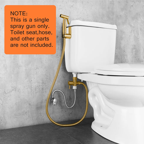 Brushed Gold Bidet Sprayer Head Only, Stainless Steel Brass Hand Bidet Sprayer with Adjustable Water Pressure Control