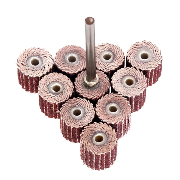 Dophee 10Pcs 240 Grit Flap Sanding Wheel Head Grinding Disc & 3mm Arbor