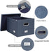 Collapsible File Organizer Storage Box for Office, Document Organizer with Lids, Easy Slide, Navy Blue