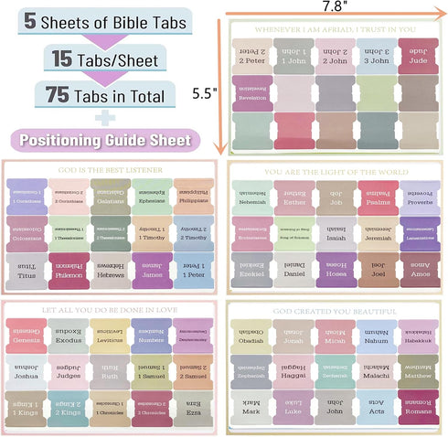 Opps Bible Tabs,Easy Navigation ible Index Tabs,Laminated Bible Tabs for Women Men Study Bible,Bible Labels Tabs,Bible