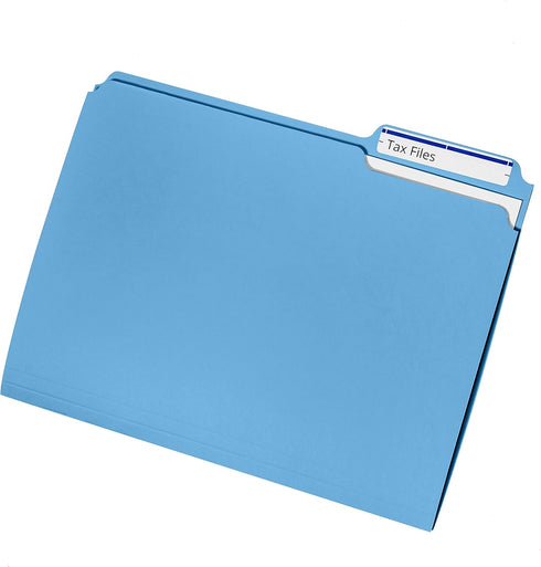 Blue Summit Supplies 200 Blue File Folders, Letter Size, 1/3 Cut Tab, Great for Organizing