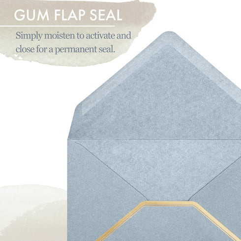 Invitation Envelopes, 60-Pack 4x6, Gold Foil Bordered Colored Envelopes, A4, 4 1/4 x 6 1/4 Inches