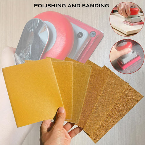 60 Pcs Premium 1/4 Sheet Sandpaper, 60-220 Grit Hook & Loop Backing for Woodworking and Auto Paint