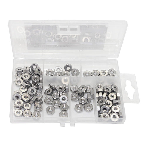Fullerkreg 8-32 Nut,18-8 Tone,100 Hex Nut, Coarse Thread Hexagon Stainless Steel Hex Nut, Silver Pcs