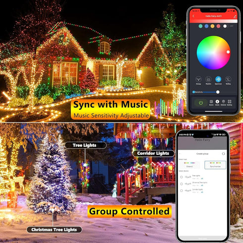 66FT 200 iBaycon Smart Color Changing Christmas Lights, LED RGB Christmas Tree Lights Remote & App Controlled String