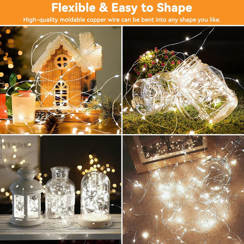4 Pack 132ft 400LED 8 Solar String Lights Outdoor Waterproof Total Modes Twinkle Lights Solar Fairy Lights for Patio