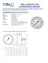 PIC Gauges 202L-204H Center Back Mount Glycerine Filled Pressure Gauge, 2" Dial, 0/300 psi Range